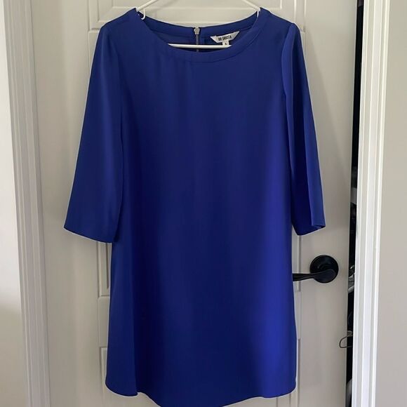 BB Dakota Blue Crepe Shift Dress - Picture 1 of 6